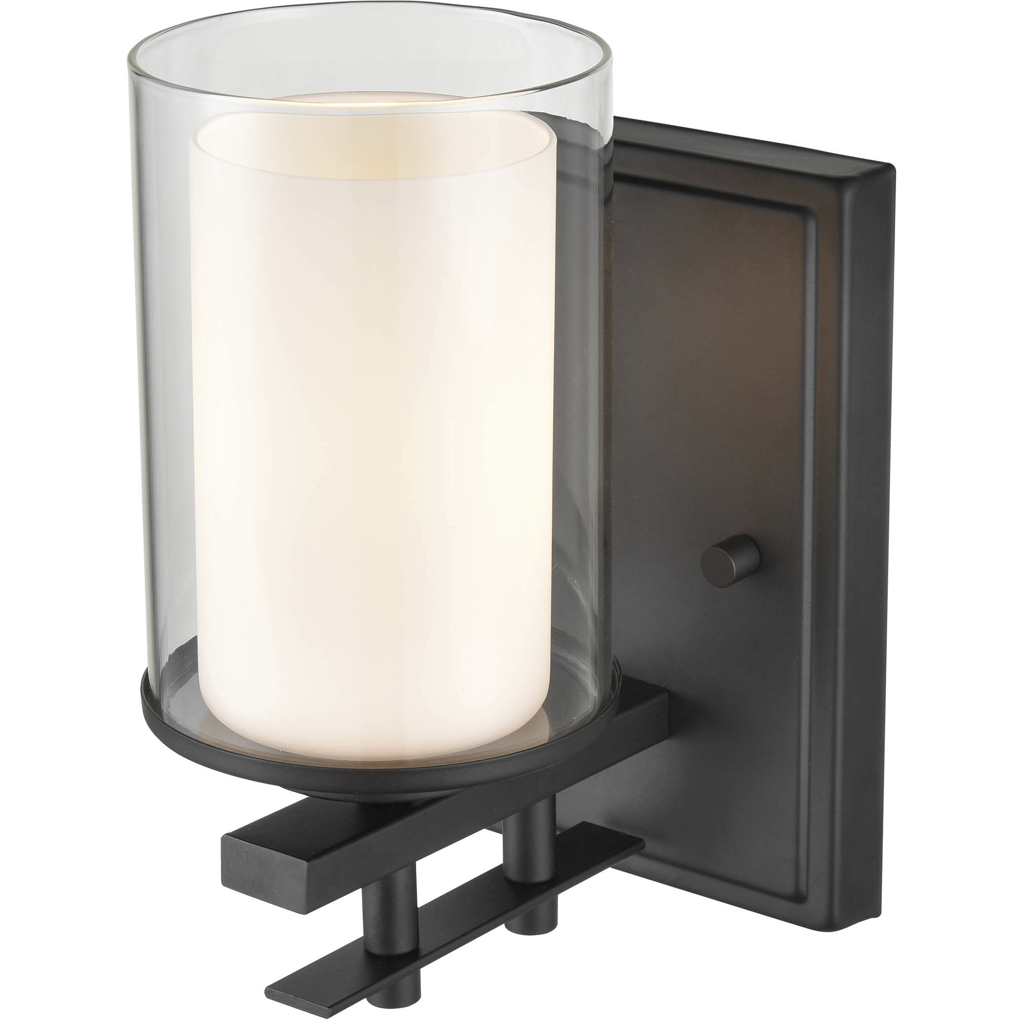Huderson 1 Light 6.5 inch Matte Black Bathroom Wall Sconce Wall Light